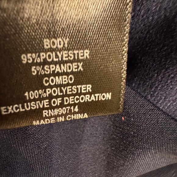 Navy rhinestone bell sleeve top from Sam & Jess, size L - Picture 7 of 8